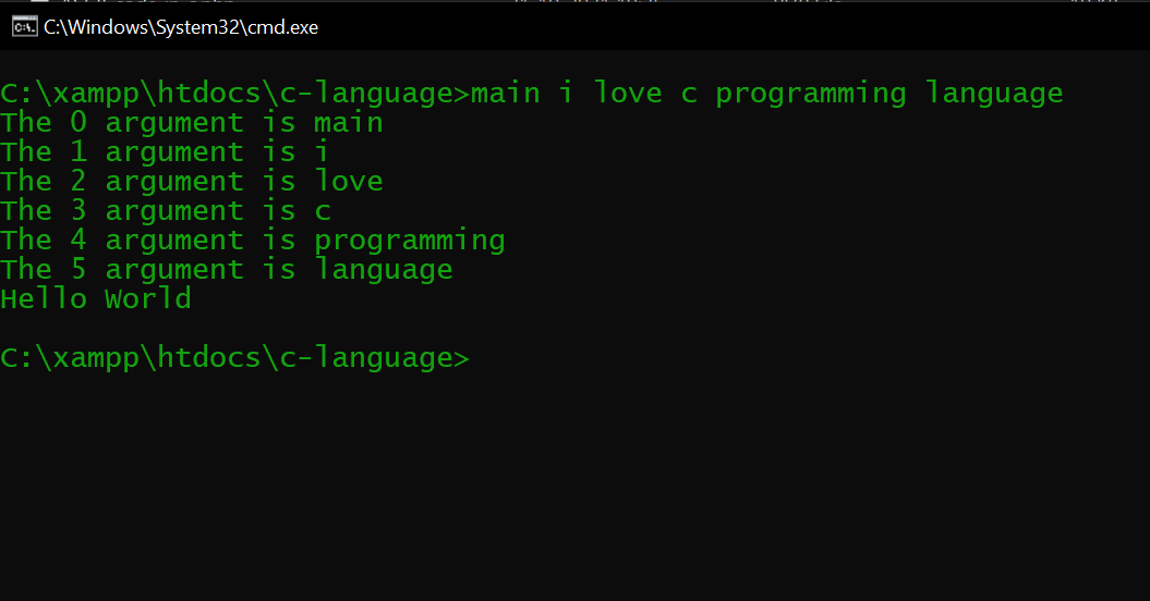 Command Line Arguments in C language