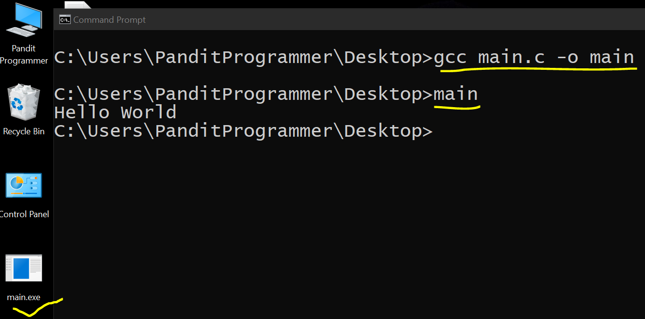 Run C Program in CMD