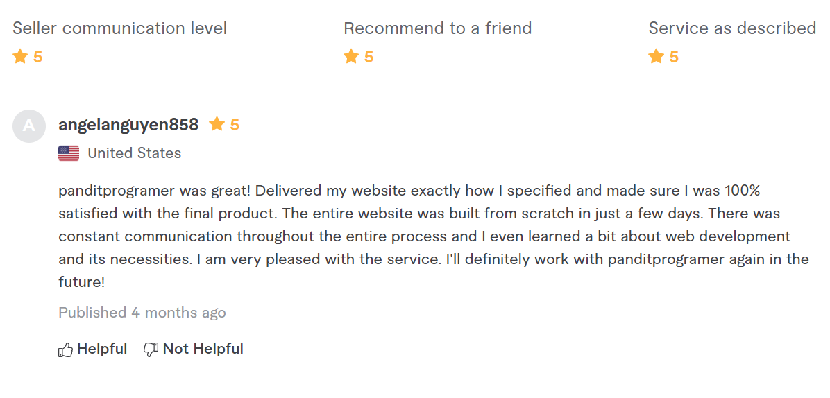 fiverr pandit programmer reviews