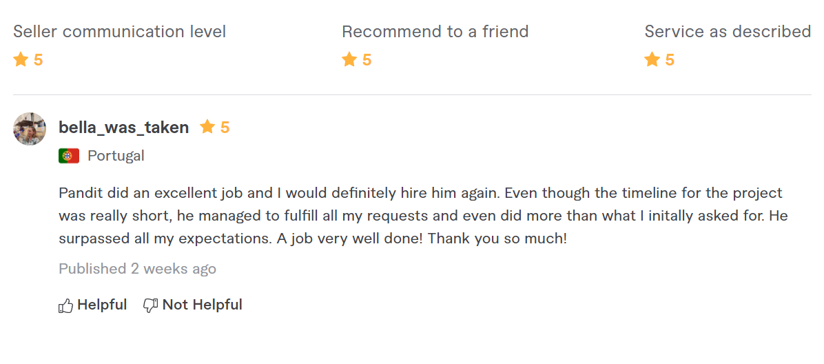 fiverr pandit programmer reviews